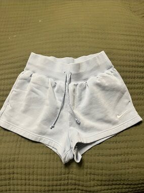 Nike Women's Pale Blue Drawstring Athletic Shorts